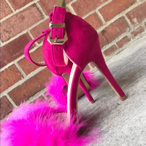 Pink Feather High Heels on Sale, 55 